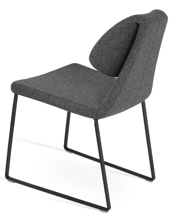 Soho Concept Gakko Slide Chair - Modern Dining Chair In Camira Blazer Wool, 10-year Guarantee, Black & Grey Black,Dark Grey  Soho-concept-dining-chair-03714