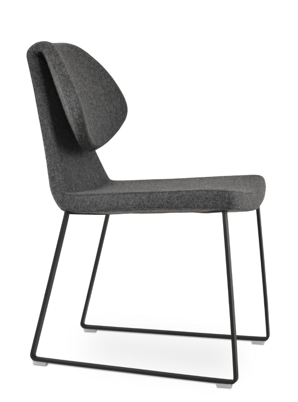 Soho Concept Gakko Slide Chair - Modern Dining Chair In Camira Blazer Wool, 10-year Guarantee, Black & Grey Black,Dark Grey  Soho-concept-dining-chair-03714