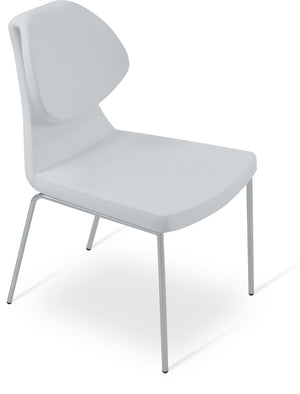 Soho Concept Gakko Dining Chair - Stylish Chrome Base, Durable Camira Fabric, 10-year Guarantee, Limited Stock! White,Chrome  Soho-concept-dining-chair-03680