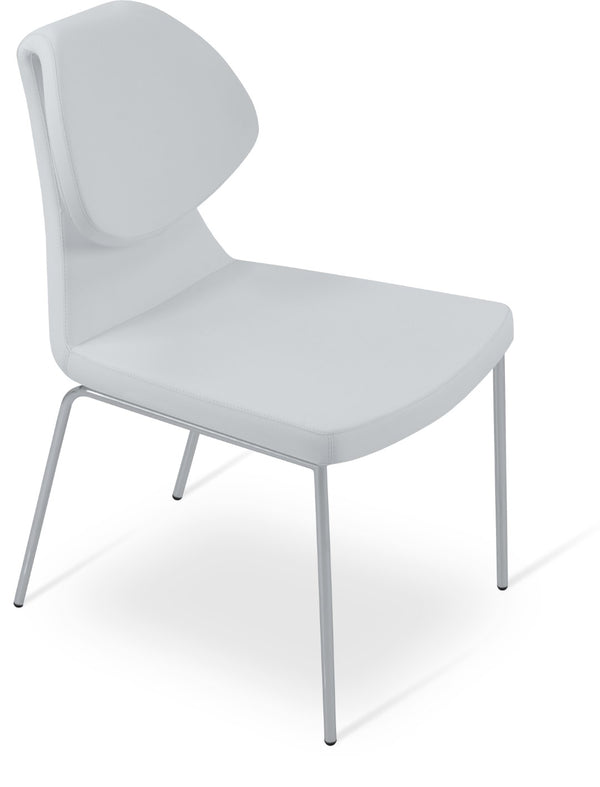 Soho Concept Gakko Dining Chair - Stylish Chrome Base, Durable Camira Fabric, 10-year Guarantee, Limited Stock! White,Chrome  Soho-concept-dining-chair-03680