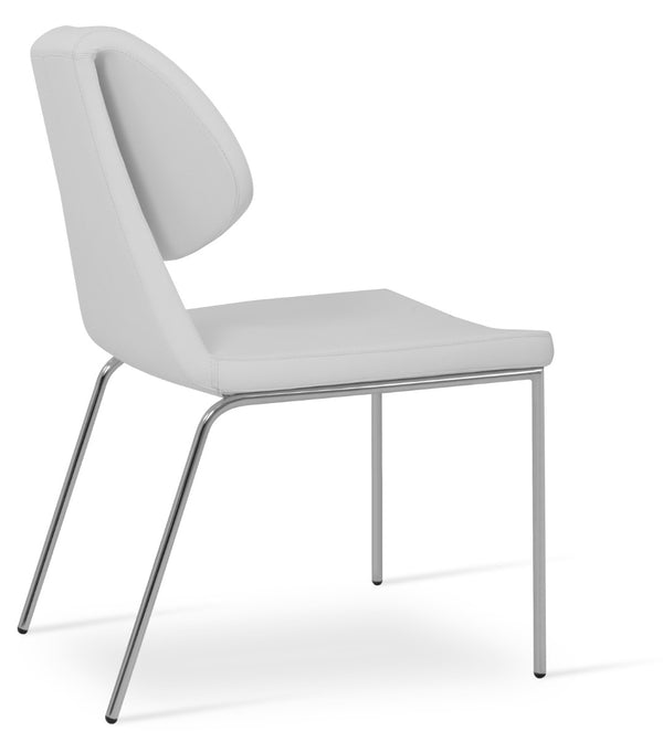Soho Concept Gakko Dining Chair - Stylish Chrome Base, Durable Camira Fabric, 10-year Guarantee, Limited Stock! White,Chrome  Soho-concept-dining-chair-03680