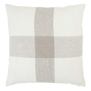 Jaipur Living Vibe by Jaipur Living Pembroke Linen Pillow Cover Woven Stripe Neutral Bedroom Accent PLC102396