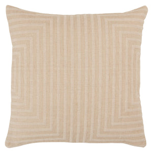 Jaipur Living Vibe by Jaipur Living Neutra Linen Geometric Taupe Throw Pillow Cover for Sofas PLC102397