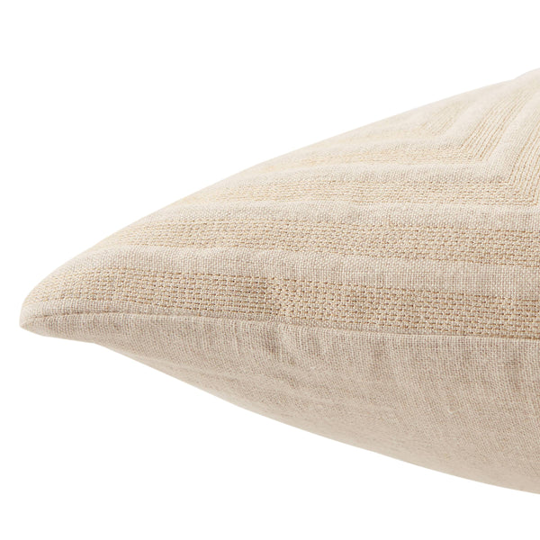 Jaipur Living Vibe by Jaipur Living Neutra Linen Geometric Taupe Throw Pillow Cover for Sofas PLC102397