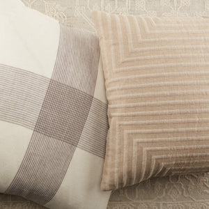 Jaipur Living Vibe by Jaipur Living Neutra Linen Geometric Taupe Throw Pillow Cover for Sofas PLC102397