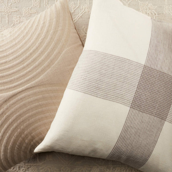 Jaipur Living Vibe by Jaipur Living Lautner Arch Motif Linen Pillow Cover for Neutral Interiors PLC102398
