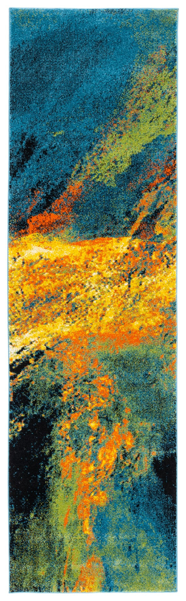 Safavieh Galaxy 117 Power Loomed Contemporary Rug Blue / Yellow GAL117L-2