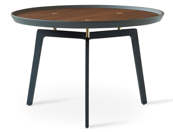 Soho Concept Galaxy Coffee Table: Stylish Walnut Veneer Top With Matte Grey Edge & Sleek Black Metal Base Walnut,Gray,Black  Soho-concept-dining-chair-13802