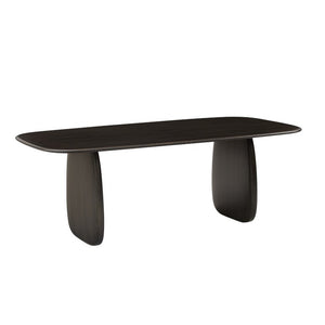 Greenington Aria Solid Bamboo Dining Table with Elliptical Pedestal Base for Modern Rooms Caviar GAR001B