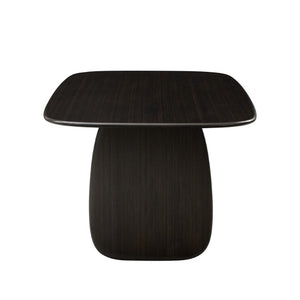 Greenington Aria Solid Bamboo Dining Table with Elliptical Pedestal Base for Modern Rooms Caviar GAR001B