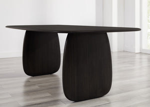 Greenington Aria Solid Bamboo Dining Table with Elliptical Pedestal Base for Modern Rooms Caviar GAR001B