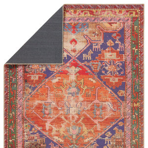 Jaipur Living Garcia Sancho Gar02 Powerloomed Machinemade 100% Polyester Traditional Medallion Indoor Rug Orange, Purple 100% Polyester, Recycled Poly Cotton Woven Canvas Rug157546