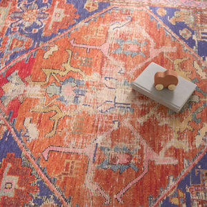 Jaipur Living Garcia Sancho Gar02 Powerloomed Machinemade 100% Polyester Traditional Medallion Indoor Rug Orange, Purple 100% Polyester, Recycled Poly Cotton Woven Canvas Rug157546