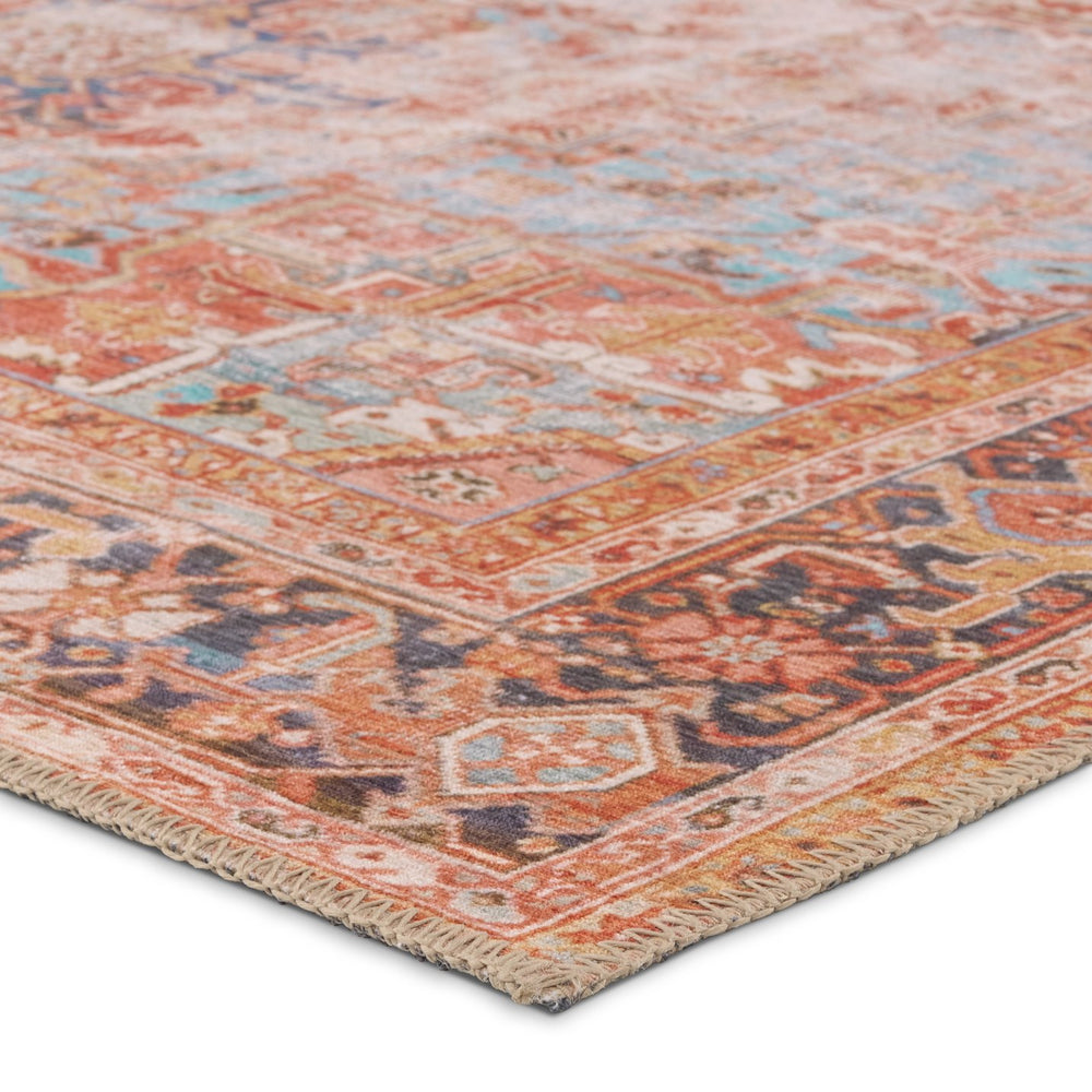 Jaipur Living Garcia Matias Gar03 Powerloomed Machinemade 100% Polyester Vintage Medallion Indoor Rug Rust, Navy 100% Polyester, Recycled Poly Cotton Woven Canvas Rug157551