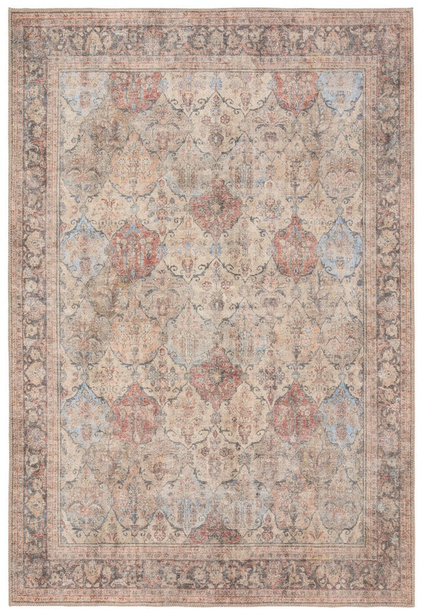 Jaipur Living Garcia Toreth Gar07 Powerloomed Machinemade 100% Polyester Traditional Trellis Indoor Rug Tan, Red 100% Polyester, Polyester Woven Canvas Rug160990