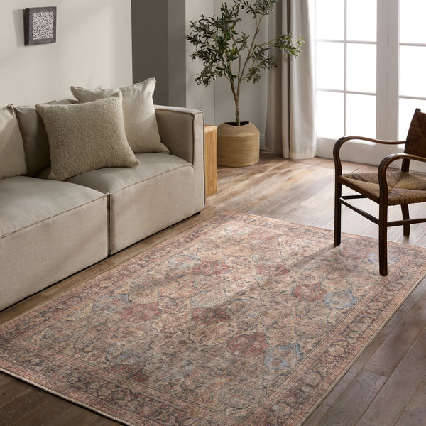 Jaipur Living Garcia Toreth Gar07 Powerloomed Machinemade 100% Polyester Traditional Trellis Indoor Rug Tan, Red 100% Polyester, Polyester Woven Canvas Rug160990