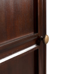 Noir Colonial Hutch - Exquisite Solid Mahogany Design With 15 Cubbies Perfect For Timeless Storage Solutions Hand Rubbed Brown Mahogany,Glass,Veneer,Brass Pulls Garm119hbr