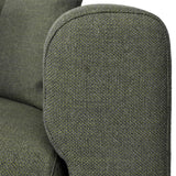 Dovetail Dalia Sofa Linen Blend Basketweave Upholstery and Select Hardwood Frame - Olive Green and Walnut