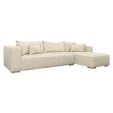 Karina Living Chaise Sectional Linen Blend Upholstery and Select Hardwood Frame - Flax and Natural
