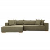 Dovetail Clarisse Chaise Sectional Polyester Upholstery and Select Hardwood Frame - Olive Green