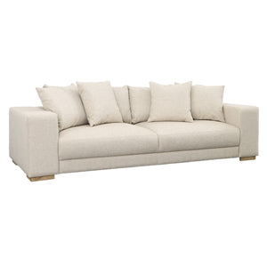 Dovetail Estella Sofa Polyester Upholstery and Select Hardwood Frame - Ecru with Natural