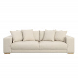 Dovetail Estella Sofa Polyester Upholstery and Select Hardwood Frame - Ecru with Natural