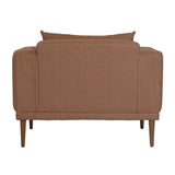 Dovetail Verena Sofa Chair Performance Weave and Pine Wood Legs​ - Canyon Clay and Walnut