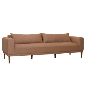 Dovetail Verena Sofa Performance Weave and Pine Wood Legs​ - Canyon Clay and Walnut