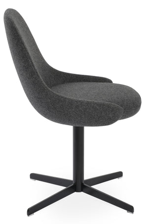 Soho Concept Gazel 4 Star Swivel Dining Chair - Elegant Camira Wool Upholstery, 10-year Guarantee, Stylish Design Black,Dark Grey  Soho-concept-dining-chair-03757