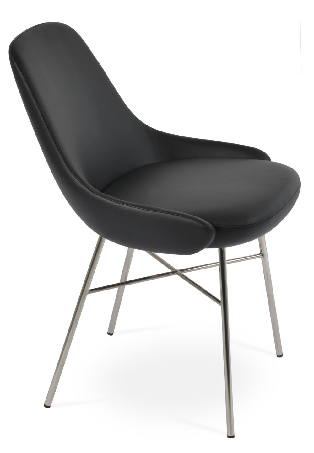 Soho Concept Gazel Cross Armchair Dining Chair - Modern Design With Soft Leatherette & 2-year Guarantee, 300 Lbs Black  Soho-concept-dining-chair-03759