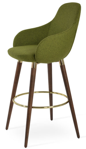 Soho Concept Gazel Wood Barstools & Counterstools In Camira Blazer Wool - 10-year Guarantee, Upscale Design! Walnut,Gold,Green  Soho-concept-dining-chair-08669