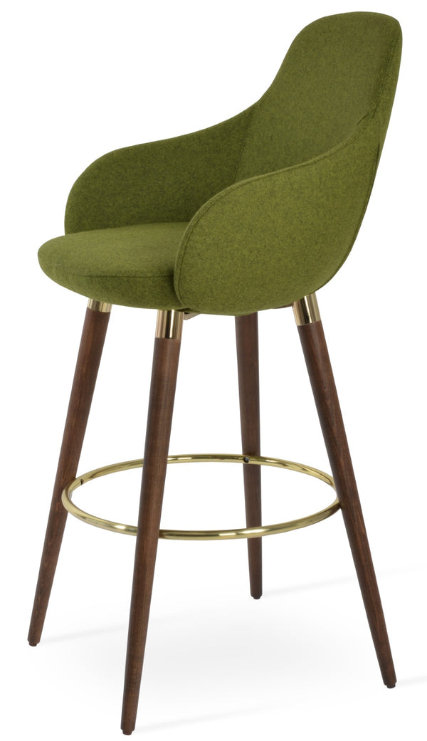 Soho Concept Gazel Wood Barstools & Counterstools In Camira Blazer Wool - 10-year Guarantee, Upscale Design! Walnut,Gold,Green  Soho-concept-dining-chair-08669