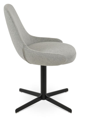 Soho Concept Gazel 4 Star Swivel Dining Chair - Elegant Camira Wool Upholstery, 10-year Guarantee, Stylish Design Black,Silver  Soho-concept-dining-chair-03773