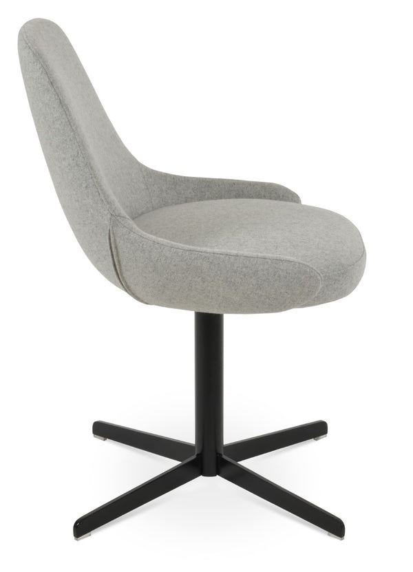 Soho Concept Gazel 4 Star Swivel Dining Chair - Elegant Camira Wool Upholstery, 10-year Guarantee, Stylish Design Black,Silver  Soho-concept-dining-chair-03773