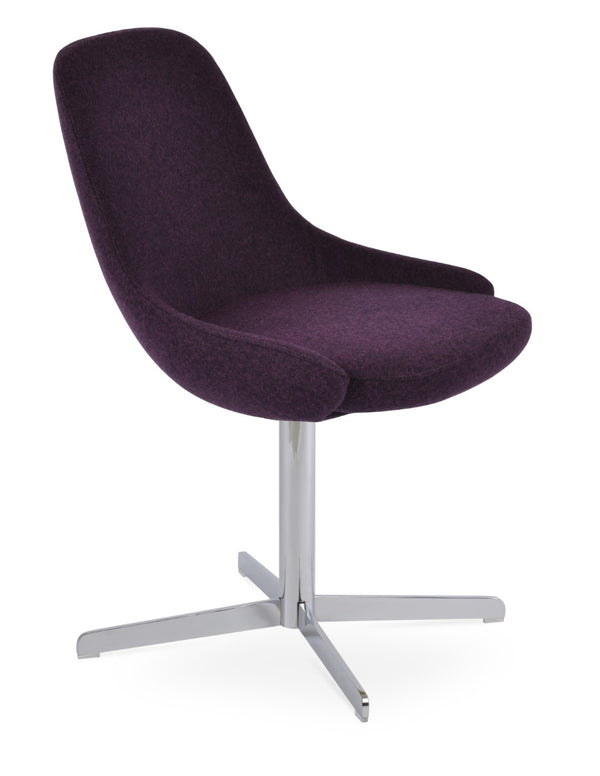 Soho Concept Gazel 4 Star Swivel Dining Chair - Elegant Camira Wool Upholstery, 10-year Guarantee, Stylish Design Chrome  Soho-concept-dining-chair-03767