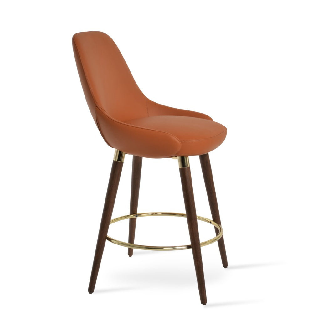 Soho Concept Gazel Ana Barstools & Counterstools - Luxurious Camira Yoredale Boucle Or Leather - 10-year Guarantee Walnut  Soho-concept-dining-chair-08675