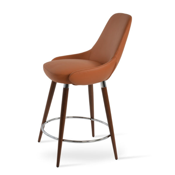 Soho Concept Gazel Ana Barstools & Counterstools - Luxurious Camira Yoredale Boucle Or Leather - 10-year Guarantee Walnut  Soho-concept-dining-chair-08673