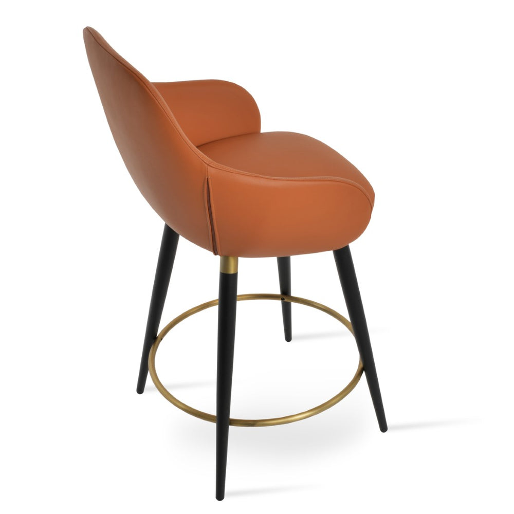 Soho Concept Gazel Ana Barstools & Counterstools - Luxurious Camira Yoredale Boucle Or Leather - 10-year Guarantee Walnut  Soho-concept-dining-chair-08675