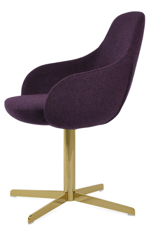 Soho Concept Gazel Large Office Chair In Camira Blazer Wool – Premium Comfort, Adjustable Height, 10-year Guarantee Gold  Soho-concept-dining-chair-04003