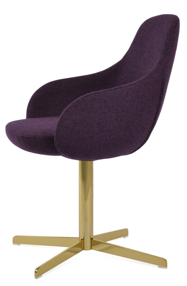 Soho Concept Gazel Large Office Chair In Camira Blazer Wool – Premium Comfort, Adjustable Height, 10-year Guarantee Gold  Soho-concept-dining-chair-04003