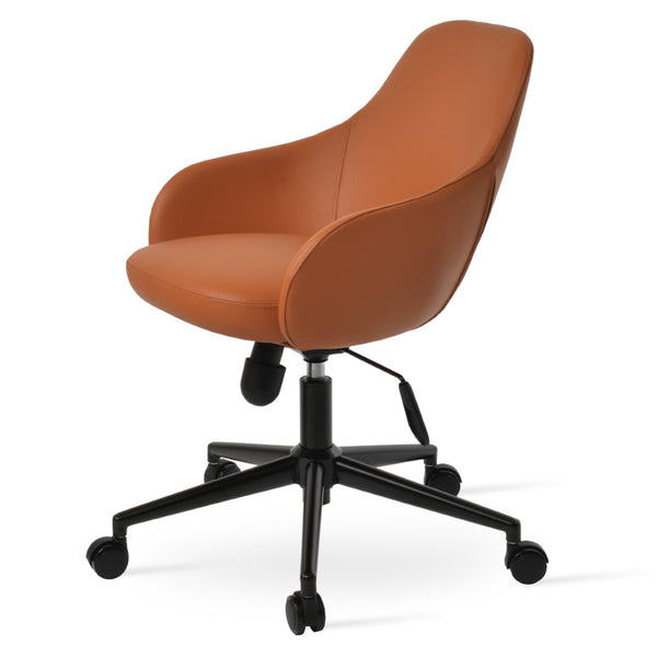 Soho Concept Gazel Arm Office Chair: Premium Camira Yoredale Boucle Fabric, Ergonomic Comfort & 10-year Warranty Black  Soho-concept-dining-chair-11850