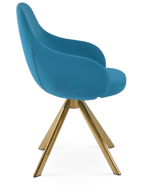 Soho Concept Gazel Arm Wire Counter And Bar Stools - Stylish Upholstered Seating With 10-year Guarantee, Durable Fabrics Gold,Turquoise  Soho-concept-dining-chair-04006