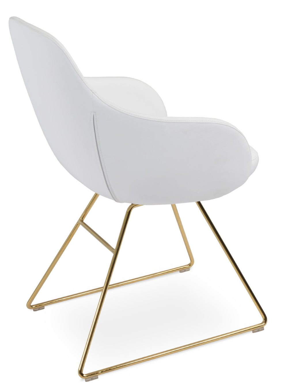Soho Concept Gazel Arm Wire Bar Dining Chair - Modern Leatherette Design, 2-year Guarantee, Stylish & Durable Gold,White  Soho-concept-dining-chair-04007