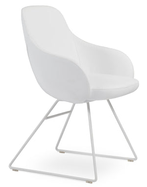 Soho Concept Gazel Arm Wire Bar Dining Chair - Modern Leatherette Design, 2-year Guarantee, Stylish & Durable White  Soho-concept-dining-chair-04008