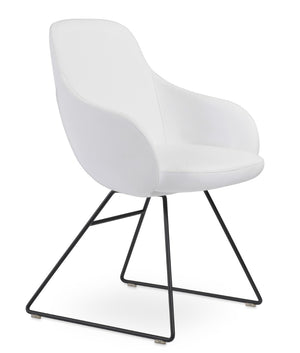 Soho Concept Gazel Arm Wire Bar Dining Chair - Modern Leatherette Design, 2-year Guarantee, Stylish & Durable Black,White  Soho-concept-dining-chair-04010
