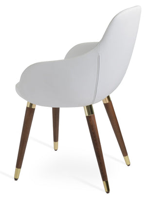 Soho Concept Gazel Arm Wood Counter & Bar Dining Chair - Soft Leatherette, Stylish Walnut, 2-year Guarantee! Walnut,Gold,White  Soho-concept-dining-chair-04011