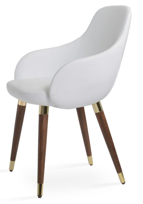 Soho Concept Gazel Arm Wood Counter & Bar Dining Chair - Soft Leatherette, Stylish Walnut, 2-year Guarantee! Walnut,Gold,White  Soho-concept-dining-chair-04011