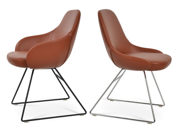 Soho Concept Gazel Arm Wire Bar Dining Chair - Modern Leatherette Design, 2-year Guarantee, Stylish & Durable Cinnamon  Soho-concept-dining-chair-04009