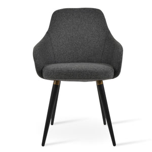 Soho Concept Gazel Arm Ana Counter & Bar Stools: Stylish Wool Fabric, 10-year Guarantee, Multiple Finishes! Black,Gold,Dark Grey  Soho-concept-dining-chair-03795