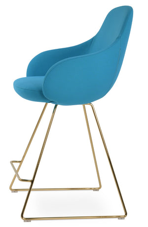 Soho Concept Gazel Stylish Arm Barstools & Counterstools In Premium Fabrics - Modern Wire Design, 10-year Guarantee Gold,Turquoise  Soho-concept-dining-chair-08725